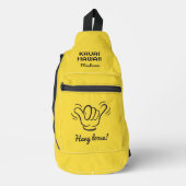 Aangepaste naam, locatie en kleur Shaka Sling Bag (Voorkant)