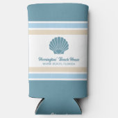 Aangepaste Naam & Locatie Strandhuis Seltzer Blikjeskoeler (Voorkant)