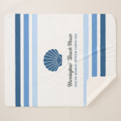 Aangepaste Naam & Locatie Strandhuis Sherpa Deken (Voorkant (horizontaal))