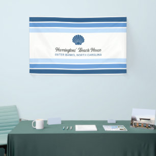Aangepaste Naam & Locatie Strandhuis Spandoek