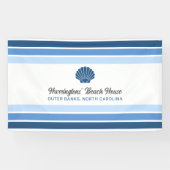 Aangepaste Naam & Locatie Strandhuis Spandoek (Horizontaal)