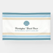 Aangepaste Naam & Locatie Strandhuis Spandoek (Horizontaal)
