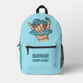 Aangepaste Naam & Locatie Surf Shaka Bedrukte Rugzak (Voorkant)