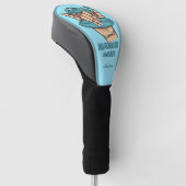 Aangepaste naam & locatie Surf Shaka Golfheadcover (Schuin)
