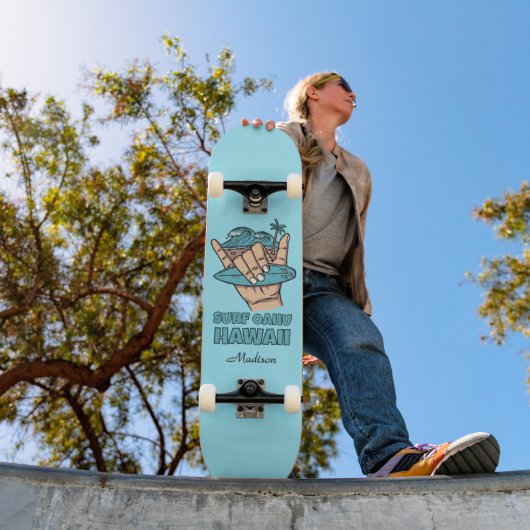 Aangepaste naam & locatie Surf Shaka Persoonlijk Skateboard (Buiten 1)