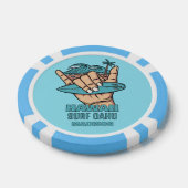 Aangepaste Naam & Locatie Surf Shaka Poker Chips (Enkel)