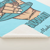 Aangepaste naam & locatie Surf Shaka Sherpa Deken (3/4)