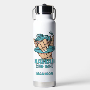 Aangepaste Naam & Locatie Surf Shaka Waterfles