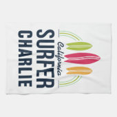 Aangepaste naam & locatie Surfer handdoek (Horizontaal)