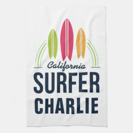 Aangepaste naam & locatie Surfer handdoek