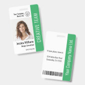 Aangepaste naam logo barcode foto ID voor personee Badge (Voor- en achterkant)
