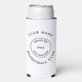 Aangepaste naam Logo Basketball Club Alle kleuren Seltzer Blikjeskoeler (Seltzer Voorkant)