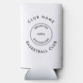 Aangepaste naam Logo Basketball Club Alle kleuren Seltzer Blikjeskoeler (Achterkant)