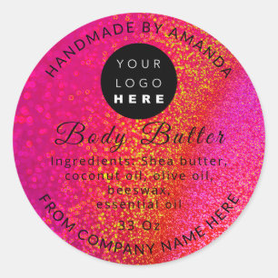 Aangepaste naam Logo Butter Cosmetics Holograf P Ronde Sticker