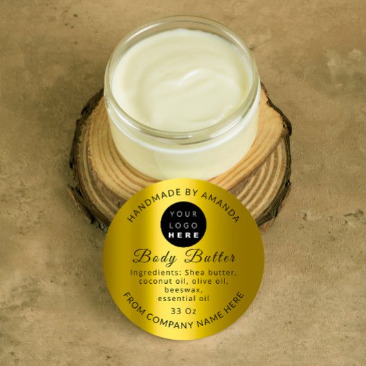Aangepaste naam Logo Butter Cosmetics Mustard Ronde Sticker