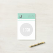 Aangepaste Naam & Logo Clean Eenvoudige Minimalist Post-it® Notes (Op bureau)