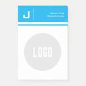 Aangepaste naam & Logo Clean Simple Minimalist Azu Post-it® Notes (Voorkant)