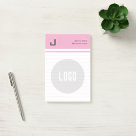 Aangepaste naam & Logo Clean Simple Minimalist Pin Post-it® Notes