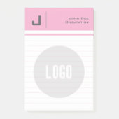 Aangepaste naam & Logo Clean Simple Minimalist Pin Post-it® Notes (Voorkant)