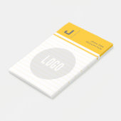 Aangepaste naam & Logo Clean Simple Minimalist Yel Post-it® Notes (Schuin)