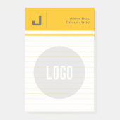 Aangepaste naam & Logo Clean Simple Minimalist Yel Post-it® Notes (Voorkant)