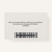Aangepaste naam Logo foto-streepjescode werknemer Badge (Achterkant)