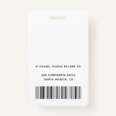 Aangepaste naam Logo foto werknemer Badge (Achterkant)