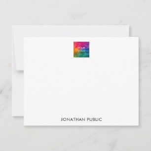 Aangepaste naam Logo hier in Trendy Modern Simple Notitiekaartje