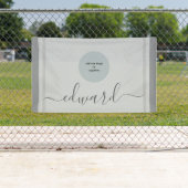 Aangepaste naam & Logo Simple Grey Spandoek (Insitu)