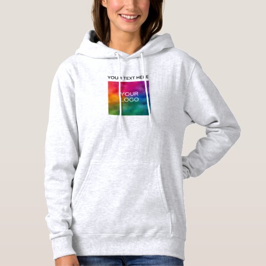 Aangepaste naam Logo Women Modern Ash Grey Hoodie (Voorkant)