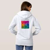 Aangepaste naam Logo Women Modern Ash Grey Hoodie (Achterkant volledig)
