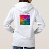 Aangepaste naam Logo Women Modern Ash Grey Hoodie (Achterkant)