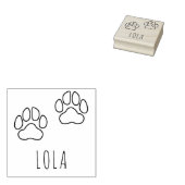 Aangepaste naam Lola Paw Print Outline Stempel (Gestempeld)