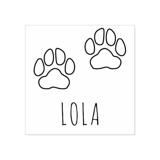 Aangepaste naam Lola Paw Print Outline Stempel (Afrduk)