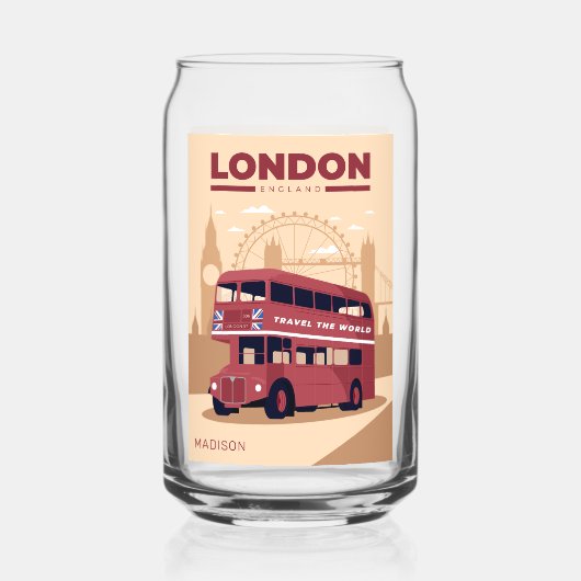 Aangepaste naam LONDEN Blikvorm Glas (Voorkant)
