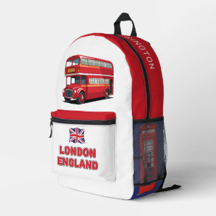 Aangepaste naam Londen Engeland Bedrukte Rugzak
