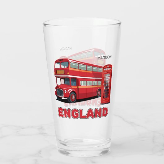 Aangepaste naam Londen Engeland Glas (Achterkant)