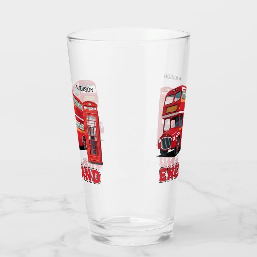 Aangepaste naam Londen Engeland Glas (Links)