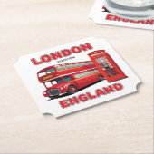Aangepaste naam Londen Engeland Kartonnen Onderzetters (Gekanteld)