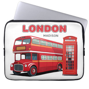 Aangepaste naam Londen Engeland Laptop Sleeve