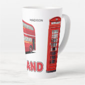 Aangepaste naam Londen Engeland Latte Mok (Rechterhoek)