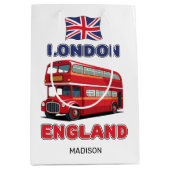 Aangepaste naam Londen Engeland Medium Cadeauzakje (Voorkant)