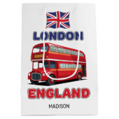 Aangepaste naam Londen Engeland Medium Cadeauzakje (Achterkant)