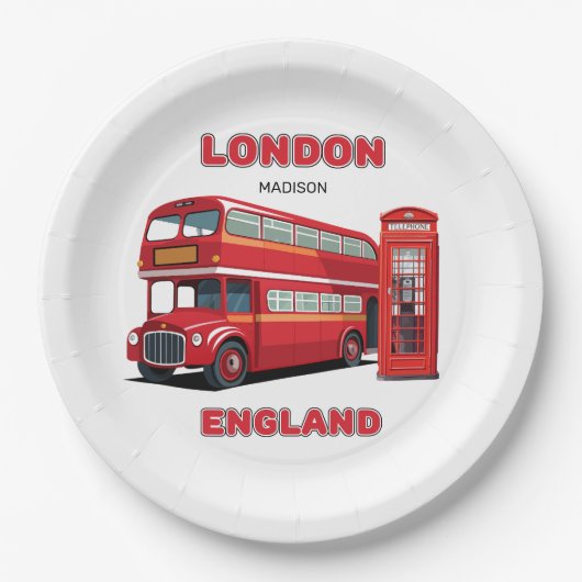 Aangepaste naam Londen Engeland Papieren Bordje (Voorkant)