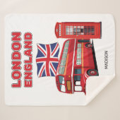 Aangepaste naam Londen Engeland Sherpa Deken (Voorkant (horizontaal))