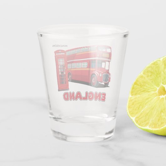 Aangepaste naam Londen Engeland Shot Glas (Achterkant)
