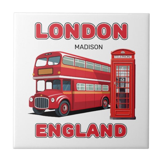 Aangepaste naam Londen Engeland Tegeltje (Voorkant)