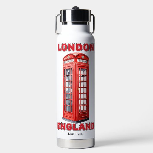 Aangepaste naam Londen Engeland Waterfles (Voorkant)