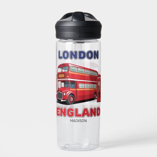 Aangepaste naam Londen Engeland Waterfles (Voorkant)