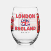 Aangepaste naam Londen Engeland Wijnglas Zonder Voet (Links)